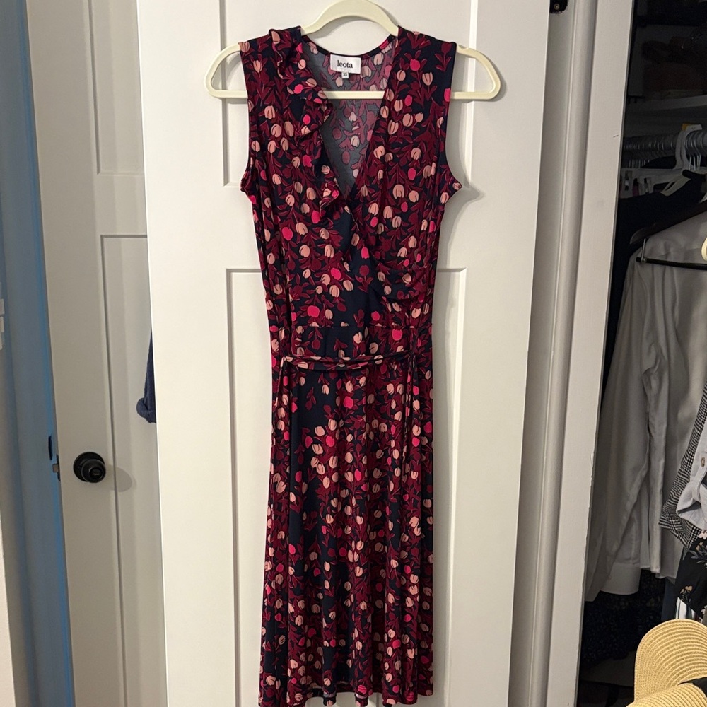 Leota Sleeveless Dress - navy and Pink